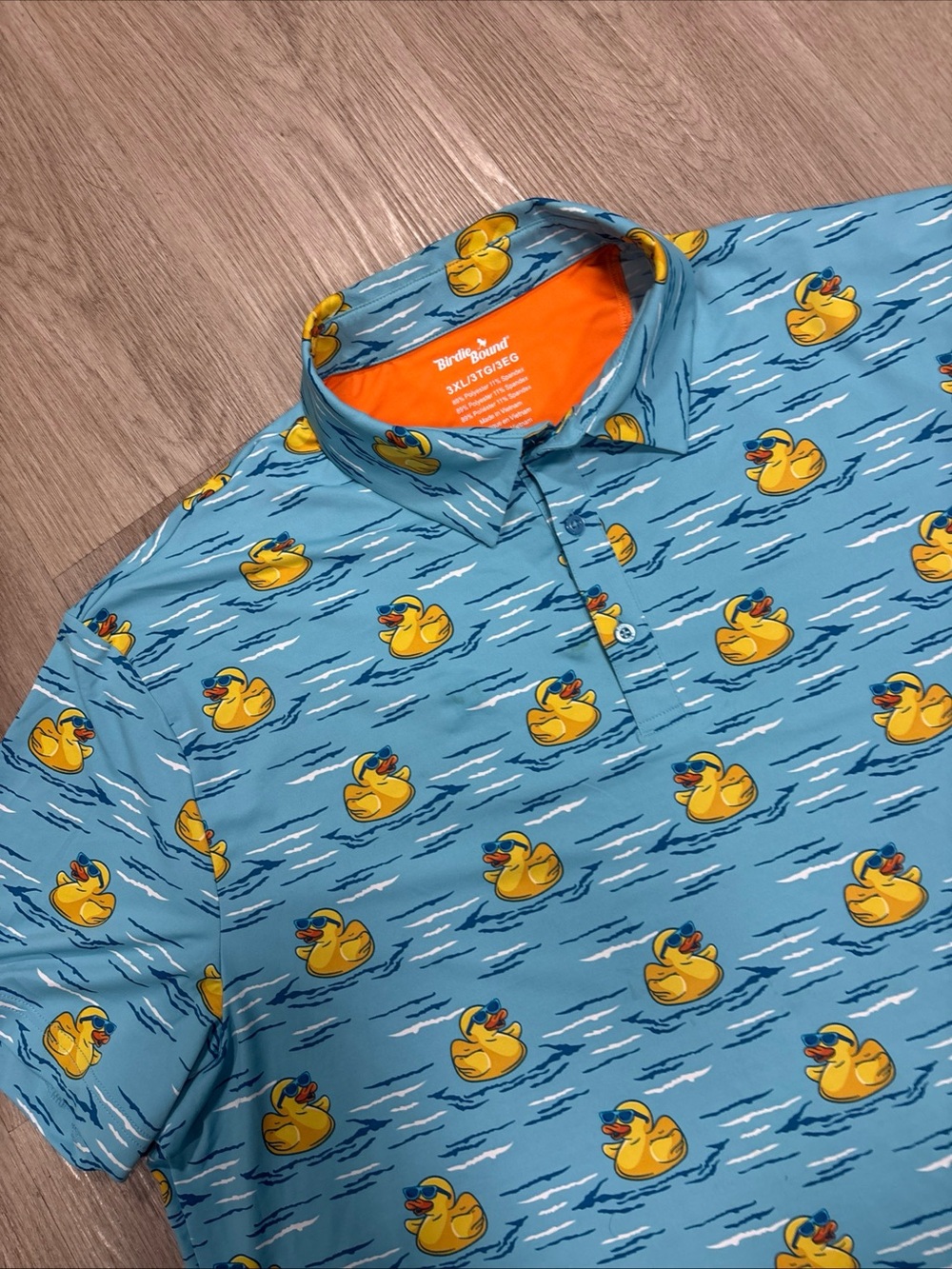 Birdie Bound Golf Polo Shirt Mens 3XL Performance Rubber Duckie Ducks